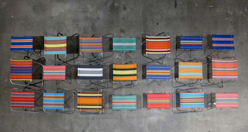 Hartmut Landauer,east-west,installation,object,Campinghocker,camping stools