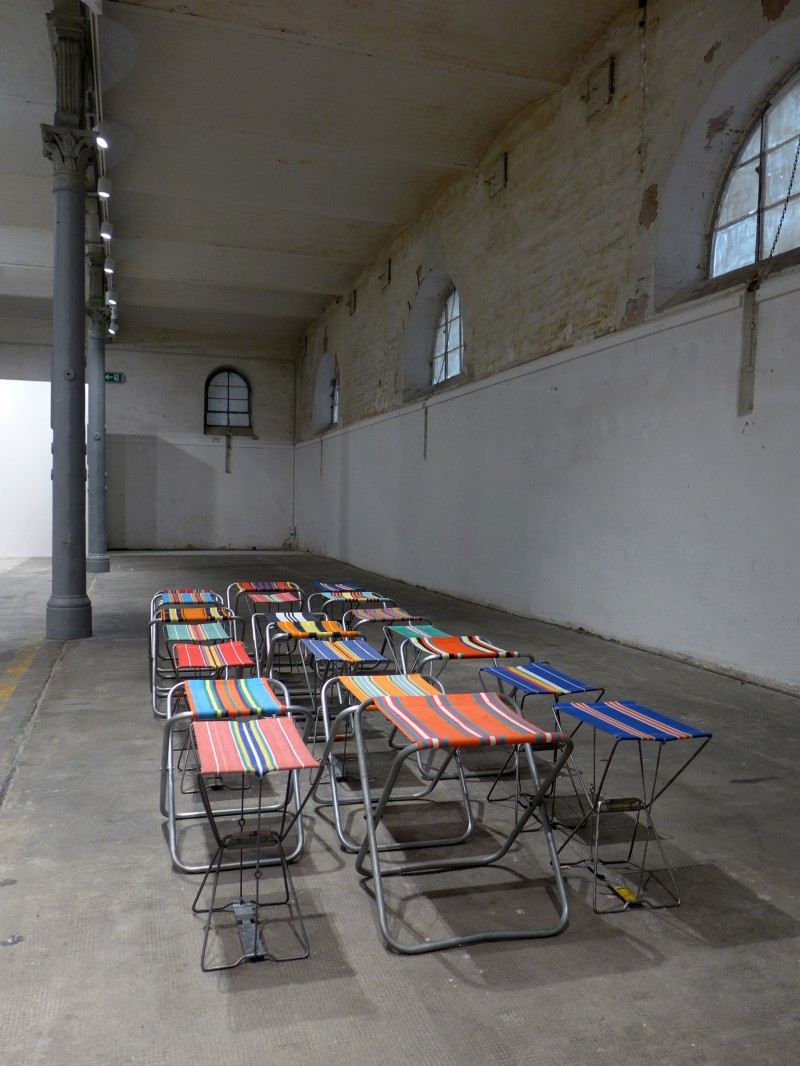 Hartmut Landauer,insatallation,sculpture,object,Ludwigsburg,Karlskaserne,Campinghocker